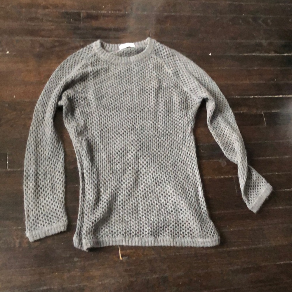 RODEBJER dark grey open knit lagenlook sweater beach cover up minimalist  size S